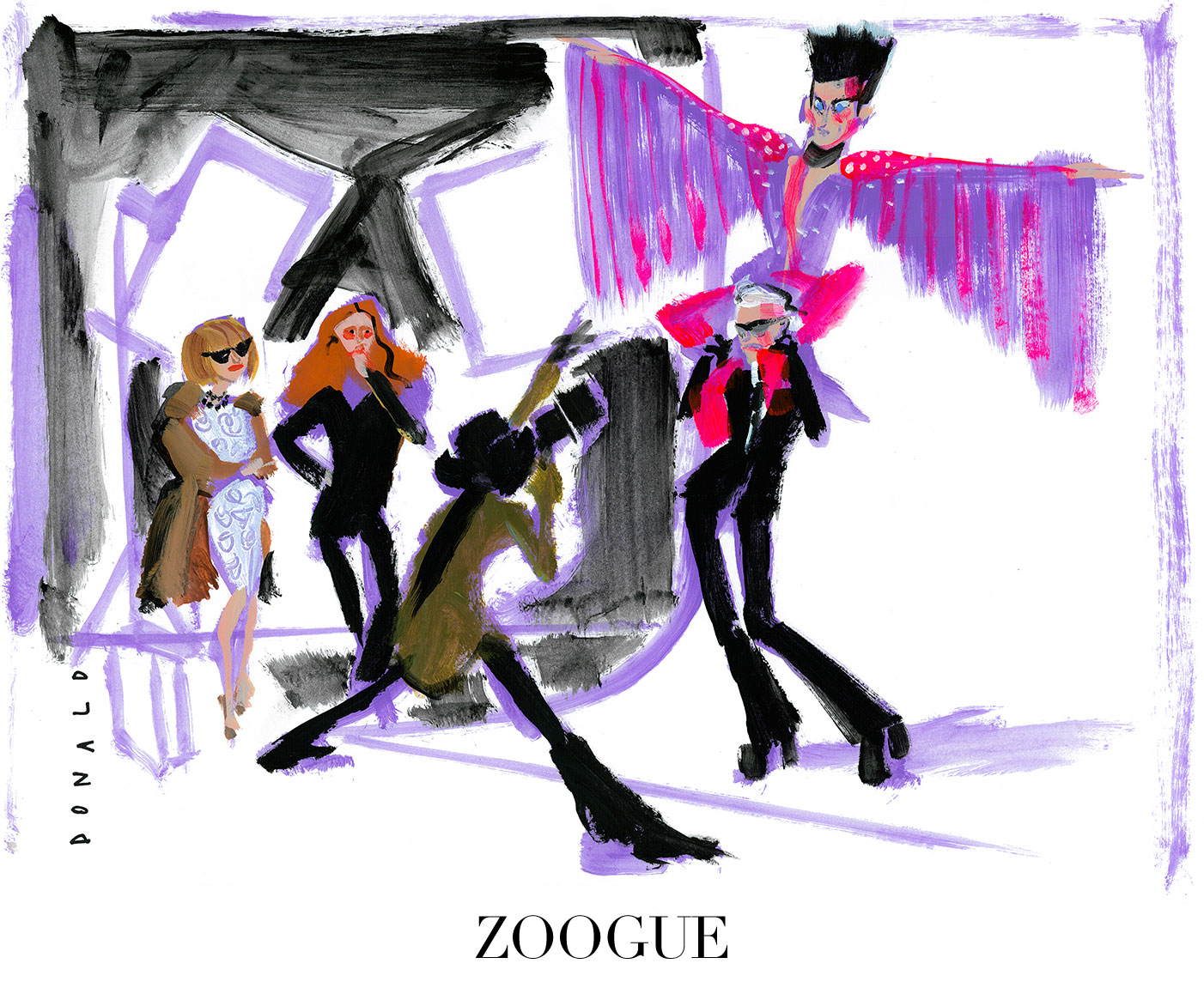 Hollyhood by Donald Robertson | Leonardo DiCaprio and date at the Golden Globes | THE VIOLET FILES | @violetgrey